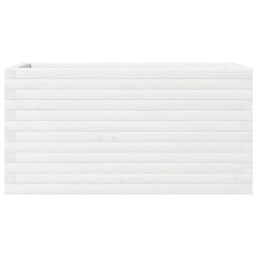 vidaXL Ζαρντινιέρα Κήπου Λευκή 90x40x46 εκ. από Μασίφ Ξύλο Πεύκου