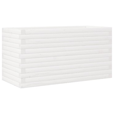 vidaXL Ζαρντινιέρα Κήπου Λευκή 90x40x46 εκ. από Μασίφ Ξύλο Πεύκου