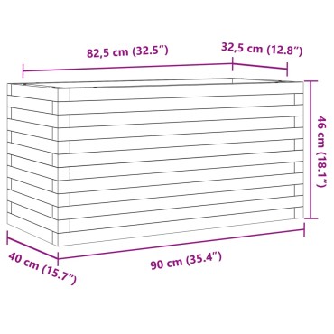 vidaXL Ζαρντινιέρα Κήπου Λευκή 90x40x46 εκ. από Μασίφ Ξύλο Πεύκου
