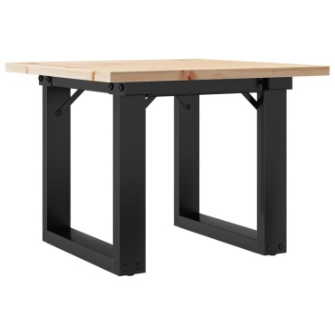 vidaXL Τραπεζάκι Σαλονιού Πλαίσιο Ο 50x50x35cm Μασίφ Πεύκο/Ατσάλι