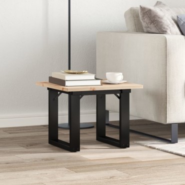 vidaXL Τραπεζάκι Σαλονιού Πλαίσιο Ο 50x50x35cm Μασίφ Πεύκο/Ατσάλι