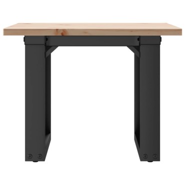 vidaXL Τραπεζάκι Σαλονιού Πλαίσιο Ο 50x50x35cm Μασίφ Πεύκο/Ατσάλι