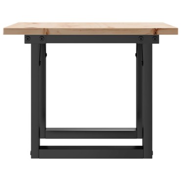 vidaXL Τραπεζάκι Σαλονιού Πλαίσιο Ο 50x50x35cm Μασίφ Πεύκο/Ατσάλι