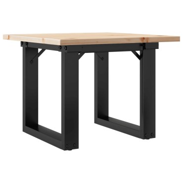 vidaXL Τραπεζάκι Σαλονιού Πλαίσιο Ο 50x50x35cm Μασίφ Πεύκο/Ατσάλι