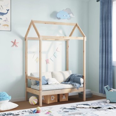 vidaXL Παγκάκι με Οροφή 117,5x70x176,5cm από Μασίφ Ξύλο Πεύκου