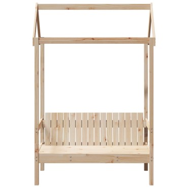 vidaXL Παγκάκι με Οροφή 117,5x70x176,5cm από Μασίφ Ξύλο Πεύκου