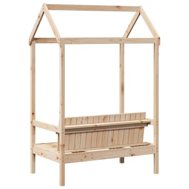 vidaXL Παγκάκι με Οροφή 117,5x70x176,5cm από Μασίφ Ξύλο Πεύκου