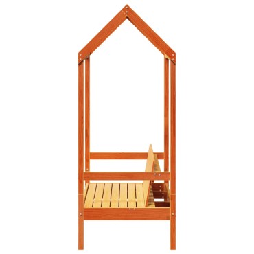 vidaXL Παγκάκι με Οροφή Καφέ 117,5x70x176,5cm από Μασίφ Ξύλο Πεύκου