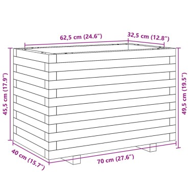 vidaXL Ζαρντινιέρα Κήπου 70x40x49,5 εκ. από Εμποτισμένο Ξύλο Πεύκου