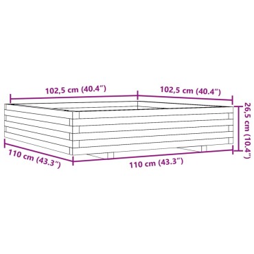 vidaXL Ζαρντινιέρα Κήπου 110x110x26,5 εκ. από Μασίφ Ξύλο Ψευδοτσούγκας