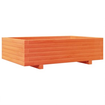 vidaXL Ζαρντινιέρα Καφέ Κεριού 90x60x26,5 εκ. από Μασίφ Ξύλο Πεύκου