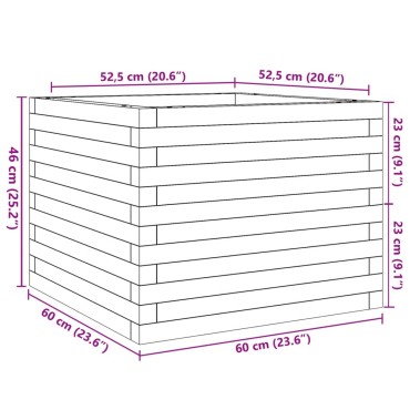 vidaXL Ζαρντινιέρα Κήπου 60x60x46 εκ. από Μασίφ Ξύλο Ψευδοτσούγκας