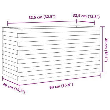 vidaXL Ζαρντινιέρα Καφέ Κεριού 90x40x46 εκ. από Μασίφ Ξύλο Πεύκου