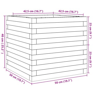 vidaXL Ζαρντινιέρα 50x50x46 εκ. από Μασίφ Ξύλο Πεύκου