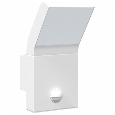 vidaXL Φωτιστικά Τοίχου Εξ. Χώρου LED με Αισθ. 2 τεμ Λευκό Χυτοσ/Αλουμ