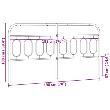 vidaXL Κεφαλάρι Λευκό Μεταλλικό 198x3x100cm 1 τεμ.