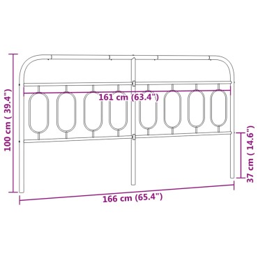 vidaXL Κεφαλάρι Λευκό Μεταλλικό 166x3x100cm 1 τεμ.