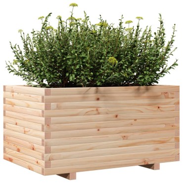 vidaXL Ζαρντινιέρα Κήπου 90x60x49,5 εκ από Μασίφ Ξύλο Πεύκου