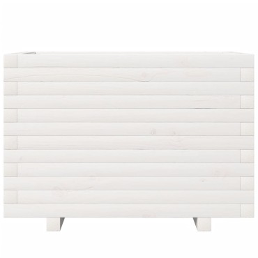 vidaXL Ζαρντινιέρα Κήπου Λευκή 70x40x49,5 εκ. από Μασίφ Ξύλο Πεύκου