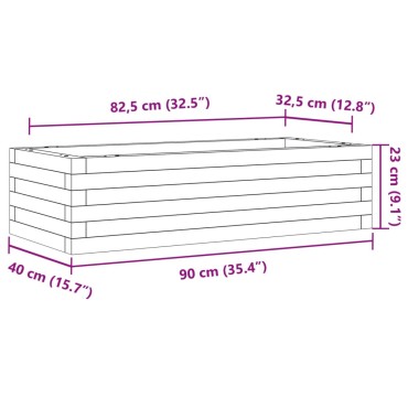 vidaXL Ζαρντινιέρα Καφέ Κεριού 90x40x23 εκ. από Μασίφ Ξύλο Πεύκου