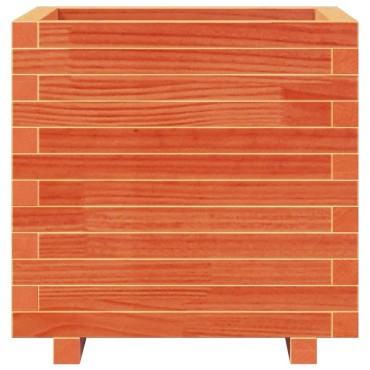 vidaXL Ζαρντινιέρα Καφέ Κεριού 50x50x49,5 εκ. από Μασίφ Ξύλο Πεύκου