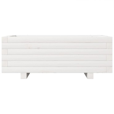 vidaXL Ζαρντινιέρα Κήπου Λευκή 70x40x26,5 εκ. από Μασίφ Ξύλο Πεύκου