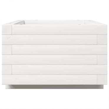 vidaXL Ζαρντινιέρα Κήπου Λευκή 70x40x26,5 εκ. από Μασίφ Ξύλο Πεύκου