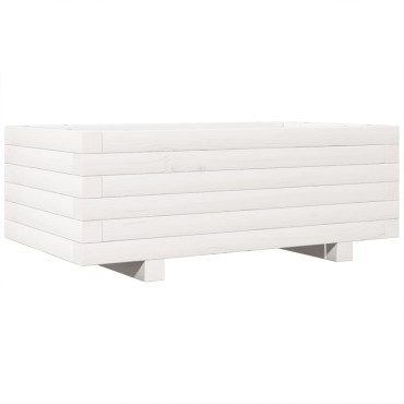 vidaXL Ζαρντινιέρα Κήπου Λευκή 70x40x26,5 εκ. από Μασίφ Ξύλο Πεύκου