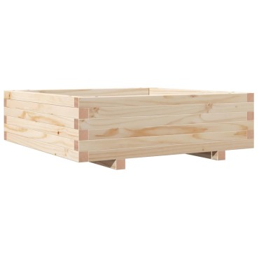 vidaXL Ζαρντινιέρα Κήπου 80x80x26,5 εκ από Μασίφ Ξύλο Πεύκου