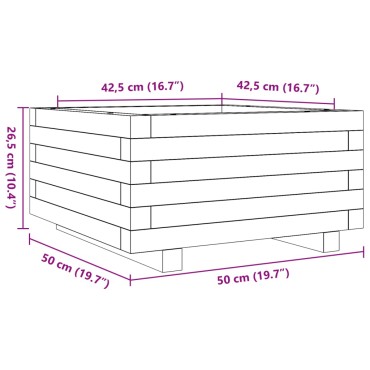 vidaXL Ζαρντινιέρα Κήπου 50x50x26,5 εκ από Μασίφ Ξύλο Πεύκου