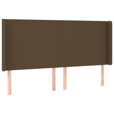 vidaXL Κρεβάτι Boxspring με Στρώμα & LED Σκ.Καφέ 200x200cm Υφασμάτινο 1 τεμ. - Διπλό
