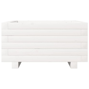 vidaXL Ζαρντινιέρα Κήπου Λευκή 50x50x26,5 εκ. από Μασίφ Ξύλο Πεύκου