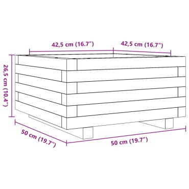 vidaXL Ζαρντινιέρα Κήπου Λευκή 50x50x26,5 εκ. από Μασίφ Ξύλο Πεύκου