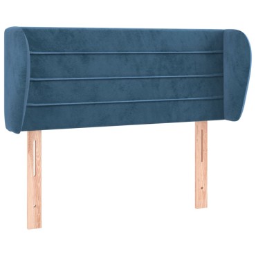 vidaXL Κεφαλάρι με Πτερύγια Σκούρο Μπλε 103x23x78/88cm Βελούδινο 1 τεμ.
