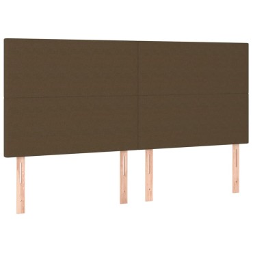 vidaXL Κρεβάτι Boxspring με Στρώμα & LED Σκ.Καφέ 200x200cm Υφασμάτινο 1 τεμ. - Διπλό