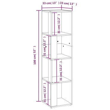 vidaXL Ντουλάπι Γωνία Γκρι Σκυρ. 33x33x132cm από Μοριοσανίδα 1 τεμ.