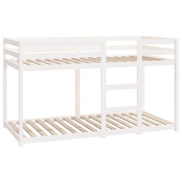 vidaXL Κουκέτα Λευκό 90x190cm από Μασίφ Ξύλο Πεύκου 1 τεμ. - Μονό