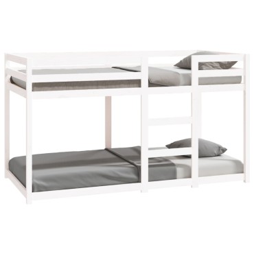vidaXL Κουκέτα Λευκό 90x190cm από Μασίφ Ξύλο Πεύκου 1 τεμ. - Μονό