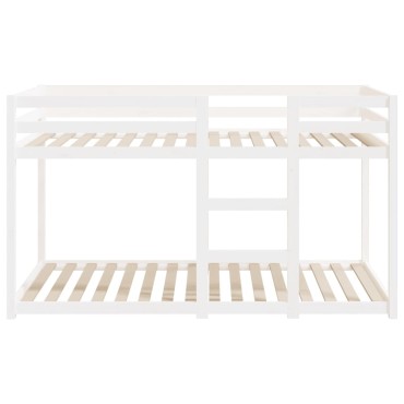 vidaXL Κουκέτα Λευκό 90x190cm από Μασίφ Ξύλο Πεύκου 1 τεμ. - Μονό