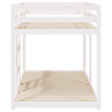 vidaXL Κουκέτα Λευκό 90x190cm από Μασίφ Ξύλο Πεύκου 1 τεμ. - Μονό
