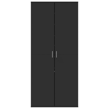 vidaXL Παπουτσοθήκη Μαύρη 80x39x178cm από Επεξεργασμένο Ξύλο