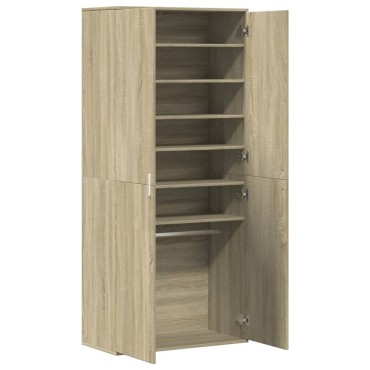 vidaXL Παπουτσοθήκη Sonoma Δρυς 80x39x178cm από Επεξεργασμένο Ξύλο