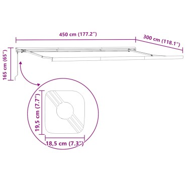 vidaXL Τέντα Πτυσσόμενη Ανθρακί και Λευκή 4,5x3μ. Ύφασμα και Αλουμίνιο