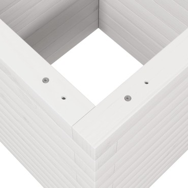 vidaXL Ζαρντινιέρα Κήπου Λευκή 40x40x46 εκ. από Μασίφ Ξύλο Πεύκου