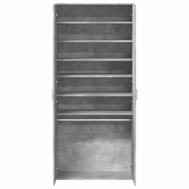 vidaXL Παπουτσοθήκη Γκρι Σκυροδέματος 80x39x178cm Επεξεργασμένο Ξύλο