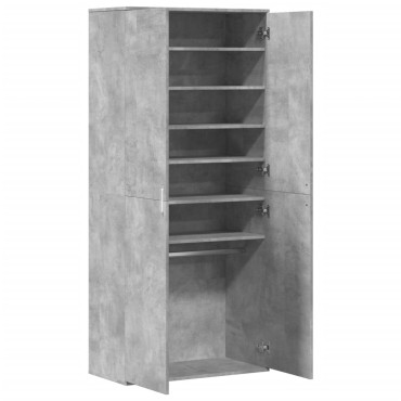 vidaXL Παπουτσοθήκη Γκρι Σκυροδέματος 80x39x178cm Επεξεργασμένο Ξύλο