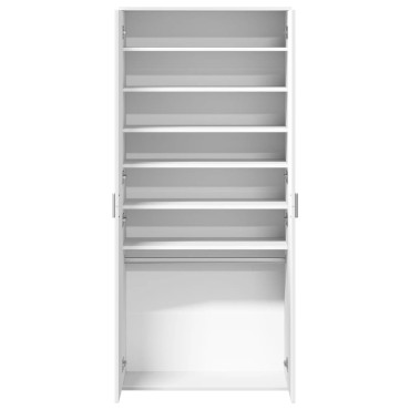 vidaXL Παπουτσοθήκη Λευκή 80x39x178cm από Επεξεργασμένο Ξύλο
