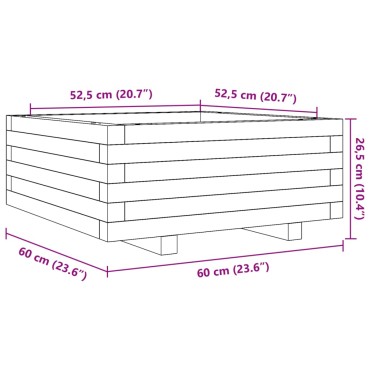 vidaXL Ζαρντινιέρα Κήπου 50x50x26,5 εκ από Μασίφ Ξύλο Πεύκου