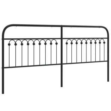 vidaXL Κεφαλάρι Μαύρο Μεταλλικό 206x3x100cm 1 τεμ.