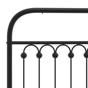 vidaXL Κεφαλάρι Μαύρο Μεταλλικό 206x3x100cm 1 τεμ.